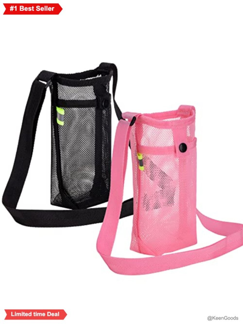 Nylon Water Bottle Holder Carrier with Adjustable Strap Hiking Gym